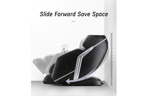 Lifesmart Nova 4D Zero Gravity Massage Chair in gray and black with white accents, featuring rollers and arm supports on whit