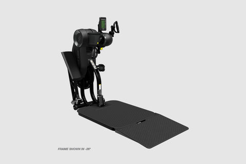 Black StairMaster HIIT UBE upper body ergometer with dual handles, digital display, and platform base on white background