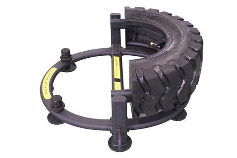 Warrior Tire Flip 180 with black rubber tire and yellow grip handles on white background