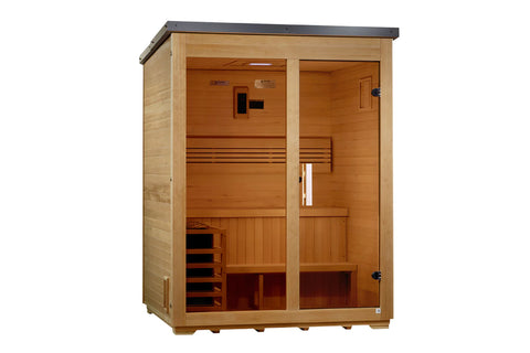 Golden Designs "Arlberg" 3 Person Traditional Outdoor Steam Sauna - Flat Roof (2026 Edition)
