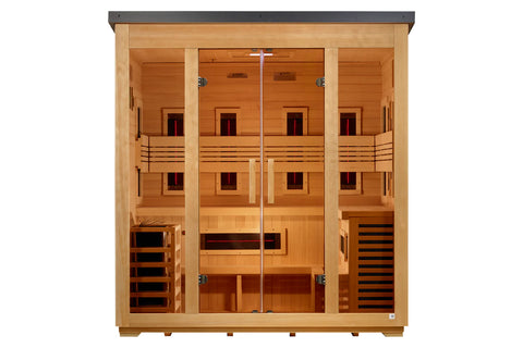 Golden Designs "Gargellen" 5 Person Hybrid Full Spectrum Outdoor Sauna (2026 Edition)