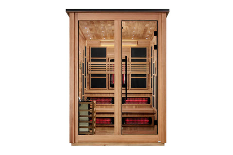 Golden Designs "Kaskinen" 6 Person Barn Hybrid Full Spectrum Outdoor Sauna (2026 Edition)