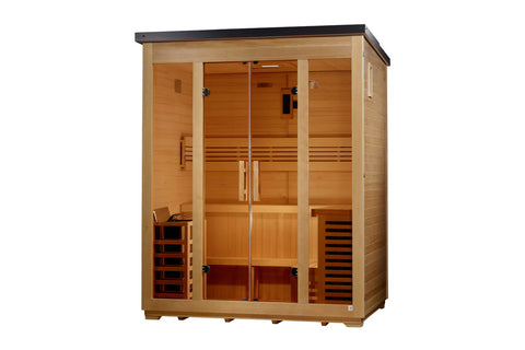 Golden Designs "Vorarlberg" 5 Person Traditional Flat Roof Outdoor Sauna (2026 Edition)