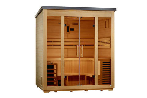 Golden Designs "Vorarlberg" 5 Person Traditional Flat Roof Outdoor Sauna (2026 Edition)