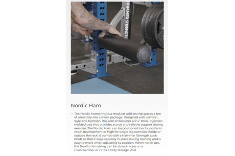 Hammer Strength Nordic Ham Rack Attachment