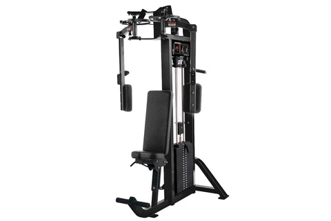 Black Hammer Strength Select Pectoral Fly machine with padded seat and dual arm handles on white background