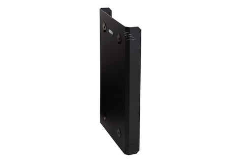 Harvia Linear 16 black protective side sheath with mounting brackets, angled view on white background