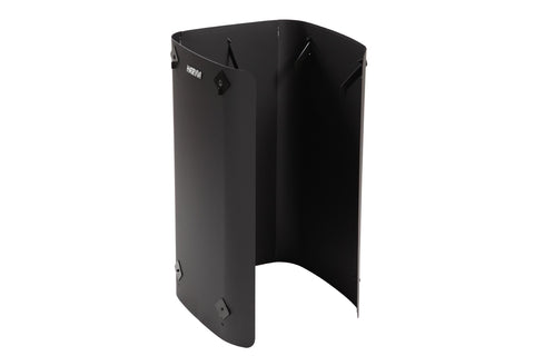 Black protective steel sheath for Harvia M series sauna heater on white background