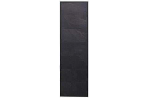 Black slate tile wall frame with seven stacked rectangular tiles and dark metal border, displayed on white background