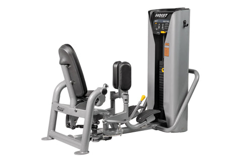Hoist ROC-IT inner thigh machine with gray frame, black padded seat and back support, and control panel on upright tower