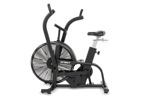 Spirit AB950 Airbike with black frame, large fan wheel, dual handles, and padded seat on white background