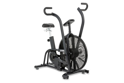 Spirit AB950 Airbike with black frame, large fan wheel, dual handles, and padded seat on white background