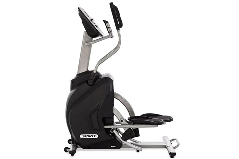 Spirit XS895 black and silver elliptical stepper trainer with digital display and dual handles, FitProf Best Buy award badge 