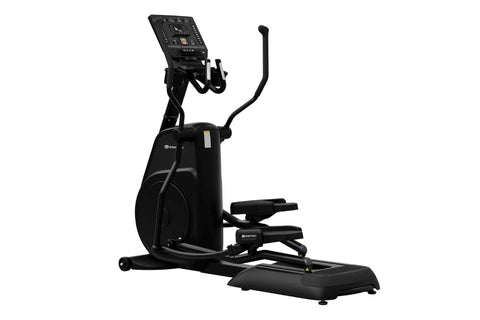 Black Star Trac 8CT elliptical cross trainer with digital display console, dual handles, and foot pedals on white background