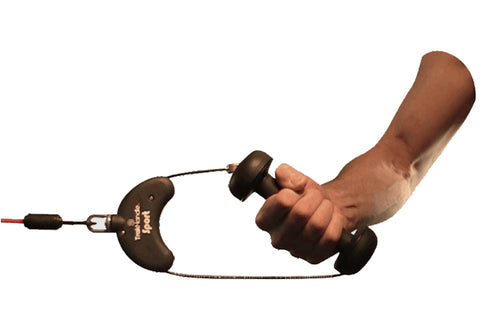 Black TrakHandle Sport rotating cable handles with silver accents, shown as pair on white background