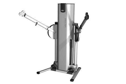 Vectra VX-FT 2 Stack Functional Trainer with dual adjustable arms and silver metal frame on white background