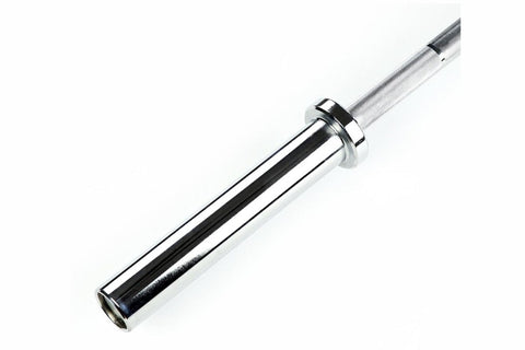 Warrior Space-Saver chrome barbell bar, 5ft length with 30lb capacity, on white background