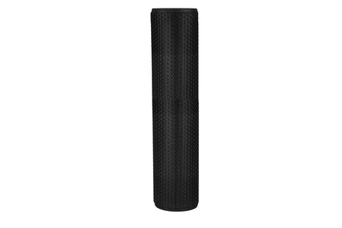 Warrior Elite black foam roller with textured grid pattern surface on white background