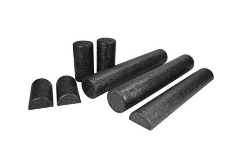 Warrior Extra Firm Foam Roller in charcoal gray with textured surface on white background