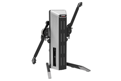 Metal stand with adjustable arms