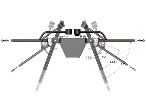 Metal stand with adjustable arms