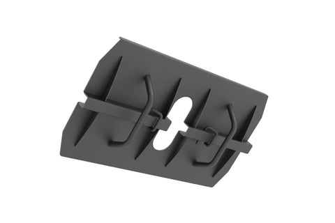 Warrior gray foot pedal attachment with textured surface and center cutout, compatible with 701 and 801 power racks
