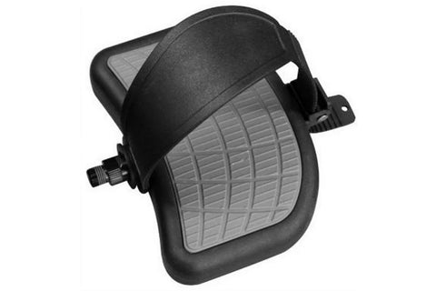 Warrior Oversized Pedals with black rubber body and gray textured footplate, shown from two angles on white background