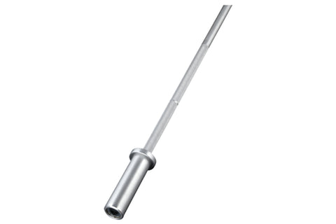 Warrior Space-Saver chrome barbell bar, 5ft length with 30lb capacity, on white background