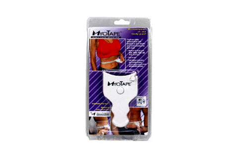 Warrior Body Fat MyoTape measure tool with white plastic device and red fabric tape in retail packaging
