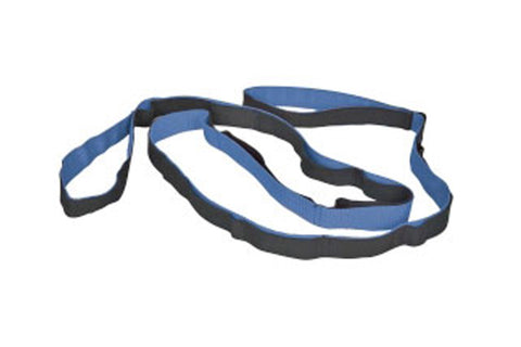 Warrior Dynamic Stretching Strap with blue and black nylon loops on white background