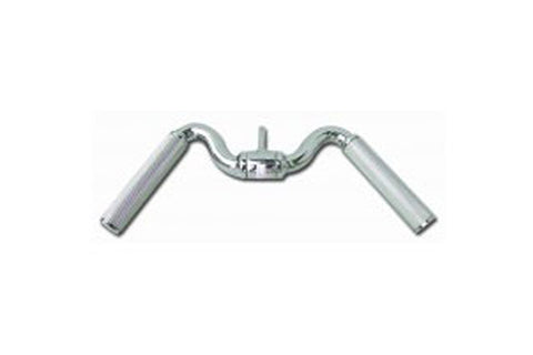 Warrior Garnett Rotating Ergo Bar silver tricep training bar with curved handles on white background