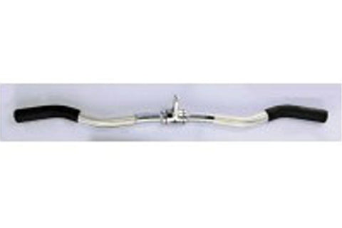 Warrior Revolving 28" Hollow Curl Bar with chrome shaft and black grip handles on white background