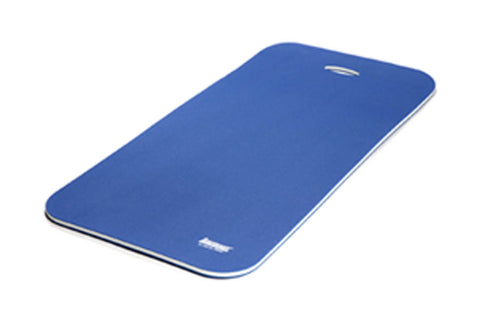Black vinyl landing mat with thick padded edges on white background