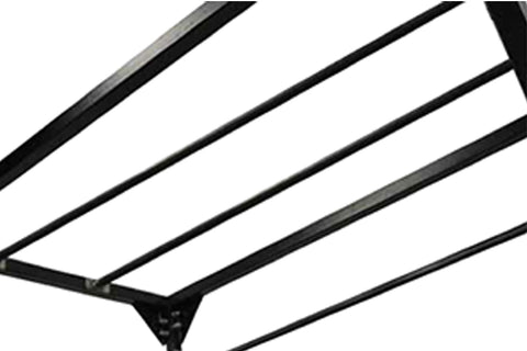 Warrior Monkey Bars Attachment with black metal frame and horizontal bars on white background