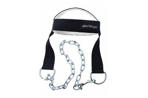 Warrior Nylon Head Harness with metal chain and black padded straps, front view on white background