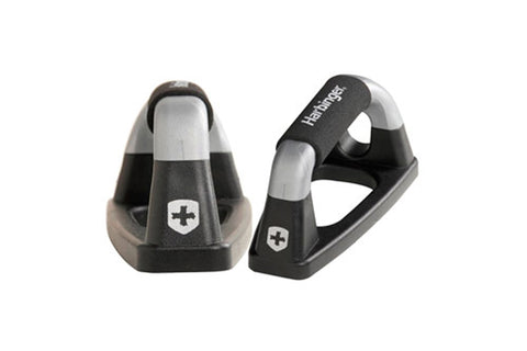 Warrior Padded Push-Up Bars in black and gray with white logo badges, shown on white background