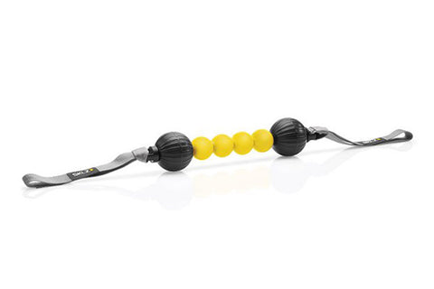 Slkz Accuroller with black ribbed end balls and yellow center massage balls on white background