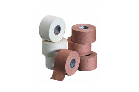 Warrior Athletic Tape rolls in white and tan colors, displayed on white background