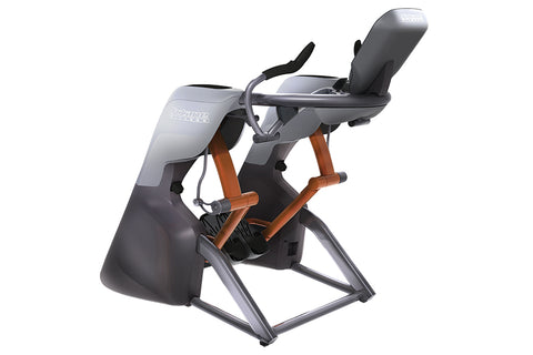 Octane ZR8000 commercial elliptical with gray console, black seat, and copper-orange pedals on white background
