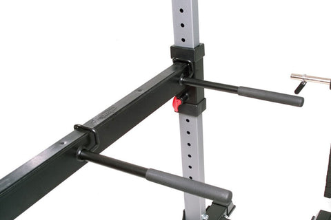 Warrior Dip Attachment with black steel arms and red adjustment pin on silver vertical post