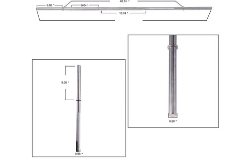 Warrior Standard 1" EZ-Curl Bar with grey knurled grip, curved steel bar, straight clamp collars, and six black rubber-grip c